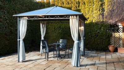 Grasekamp Terrassenset Sol 5 teilig - Klapptisch und 4x Stapelstuhl aus