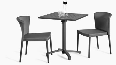 Grasekamp Terrassenset Sol 3 teilig - Tisch und 2x Sessel aus Aluminium