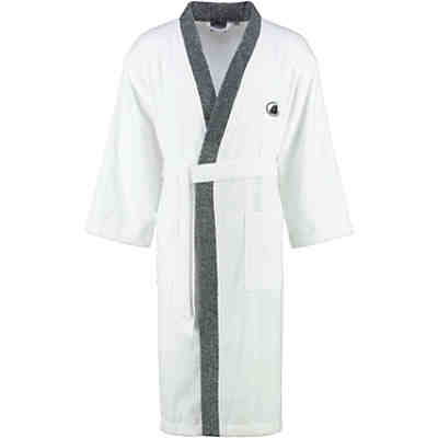 Bademantel unisex Kimono Black&White white - 001 Bademäntel