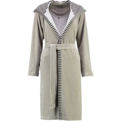 bademantel damen kurz grau