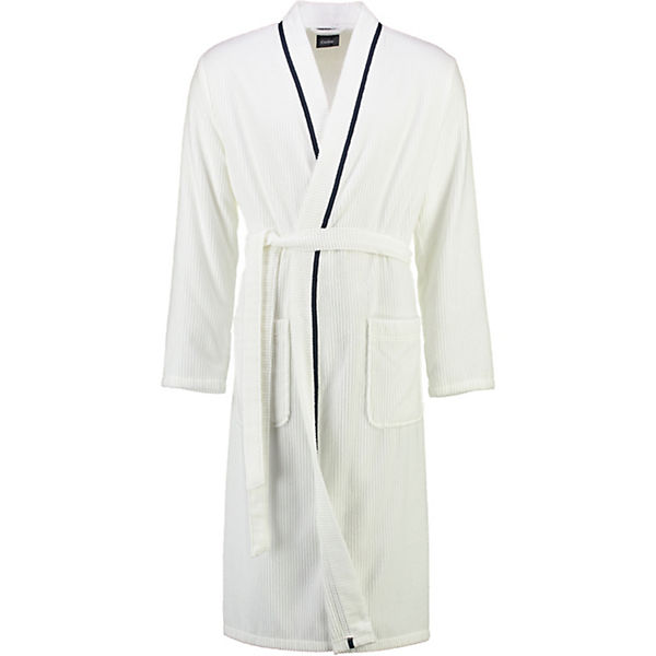 Bademantel Herren Kimono Hoch-Tief-Velours 5702 weiß - 600 Bademäntel