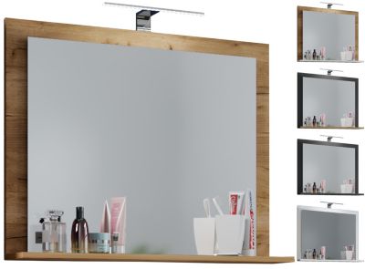 VCM Badspiegel Wandspiegel Hängespiegel Bad Spiegel Badezimmer Lendas Ablage holzfarben | 04051814384486