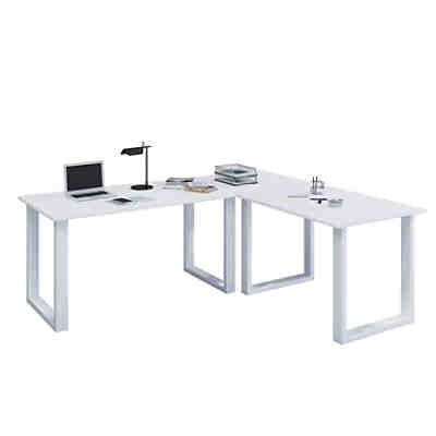 Eckschreibtisch, Schreibtisch, Büromöbel, Computertisch, Winkeltisch, Tisch, Büro, Lona, 190 x 160 x 80 cm