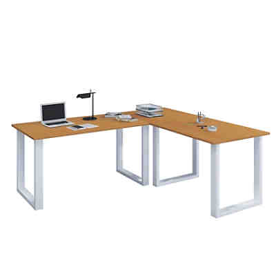 Eckschreibtisch, Schreibtisch, Büromöbel, Computertisch, Winkeltisch, Tisch, Büro, Lona, 220 x 190 x 80 cm