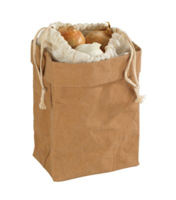 Aufbewahrungstüte Papier groß & klein 2-teiliges Set, braun, WENKO