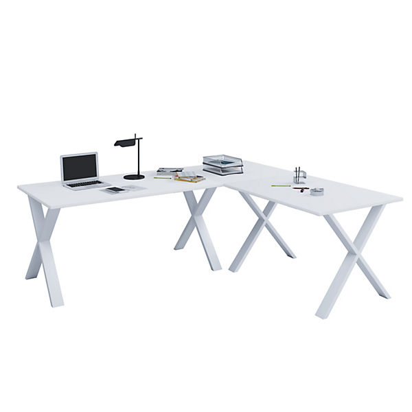 Eckschreibtisch, Schreibtisch, Büromöbel, Computertisch, Winkeltisch, Tisch, Büro, Lona, 160 x 130 x 50 cm
