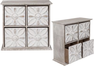 Schränkchen mit 4 Schubladen, 23,5 x 23 cm, grau, Out of the Blue | yomonda