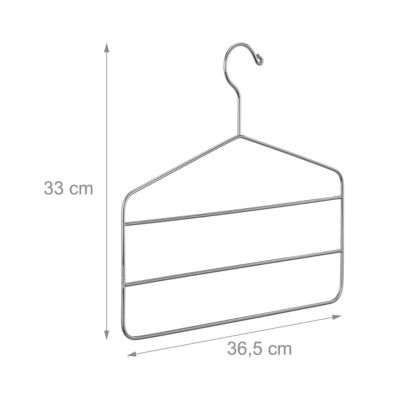 Metall Hosenkleiderbügel mehrfach gepolstert Relaxdays Hosenbügel platzsparend silber/schwarz HBT: 44,5x37x2,7 cm