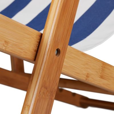 Liegestuhl 2er Set mit Getränkehalter, blau, relaxdays | yomonda