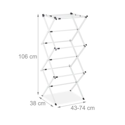 Wäscheständer klappbar ausziehbar, weiß, relaxdays | yomonda