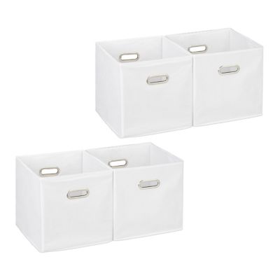 Stoffbox 12 x Aufbewahrungsbox weiß Faltkorb ohne Deckel Aufbewahrungskorb 