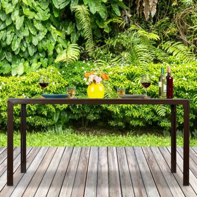 Rechteckiger Gartentisch Holzoptik, braun, relaxdays | yomonda