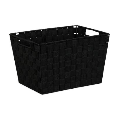 Aufbewahrungskorb mit Griffen, schwarz, relaxdays | yomonda