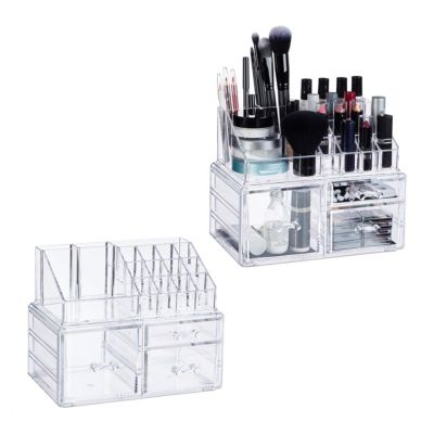 1 x Make-Up Organizer transparent 3 Schubladen Acryl Organizer Lippenstifthalter 