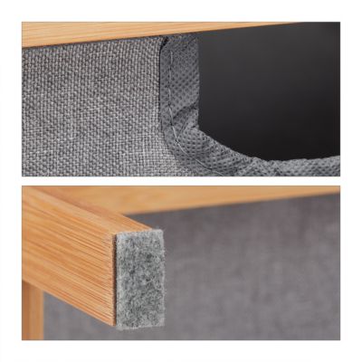 Wäschesortierer Bambus mit 3 Fächern, beige, relaxdays | yomonda