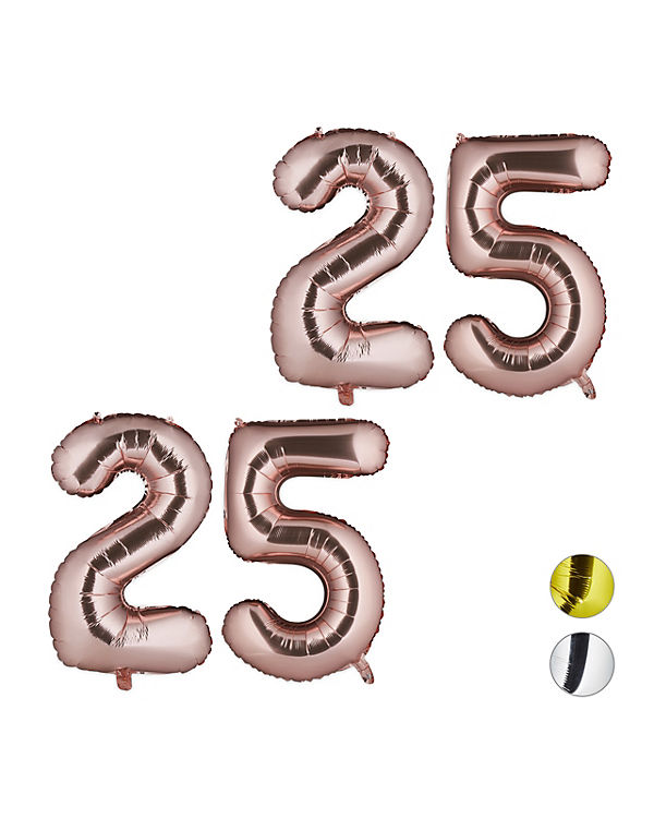 relaxdays 2 x XXL Folienballon Zahl 25 roségold rosa | 04052025319908 relaxdays 2 x XXL Folienballon Zahl 25 roségold rosa | 04052025319908