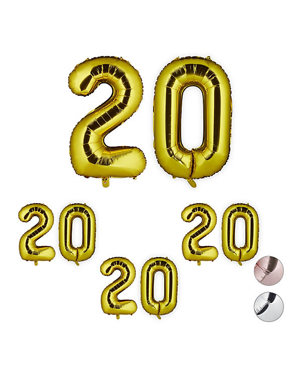 relaxdays 4 x XXL Folienballon Zahl 20 gold | 04052025320232 relaxdays 4 x XXL Folienballon Zahl 20 gold | 04052025320232
