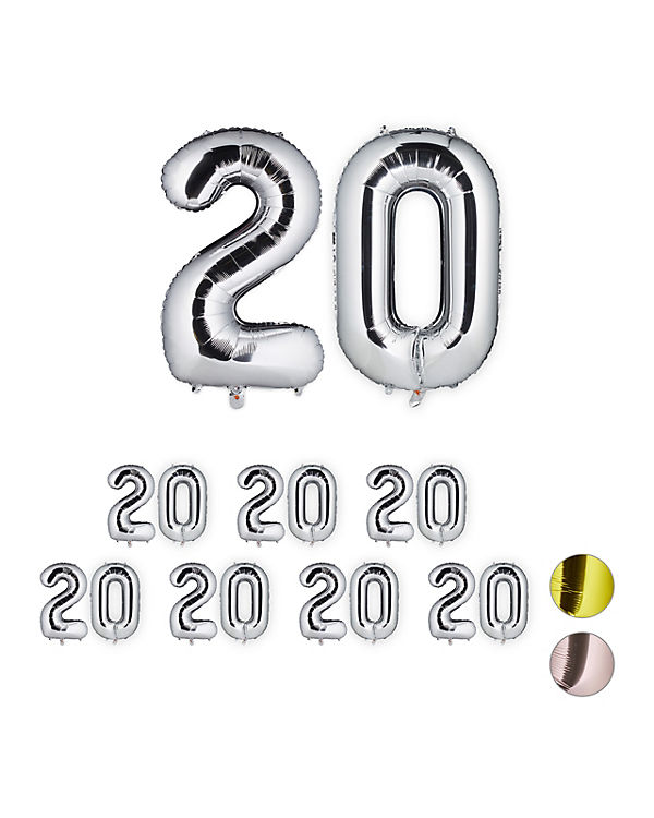 relaxdays 8 x XXL Folienballon Zahl 20 silber | 04052025320379 relaxdays 8 x XXL Folienballon Zahl 20 silber | 04052025320379