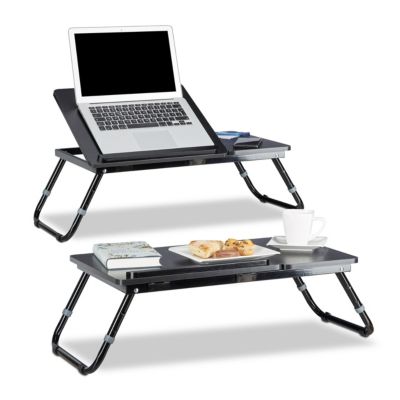 2x Laptoptisch Knietisch Knietablett Betttisch Sofatisch Couchtisch Klappbar Schwarz Relaxdays Yomonda 