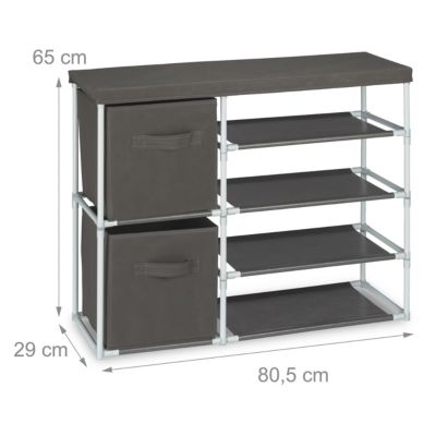 Schubladenschrank Stoff mit 2 Körben, weiß, relaxdays | yomonda