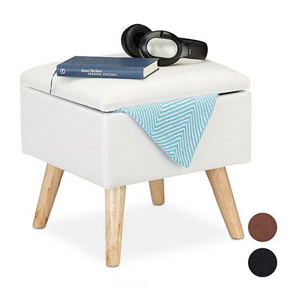 Hocker mit Stauraum, weiß, relaxdays | yomonda