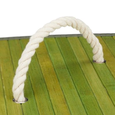 Eckwäschekorb Bambus, grün, relaxdays | yomonda