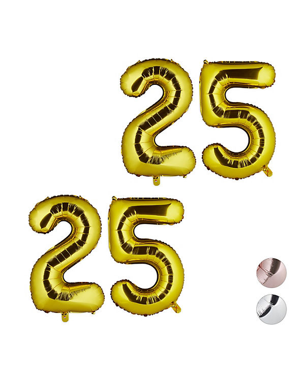 relaxdays 2 x XXL Folienballon Zahl 25 gold | 04052025320041 relaxdays 2 x XXL Folienballon Zahl 25 gold | 04052025320041