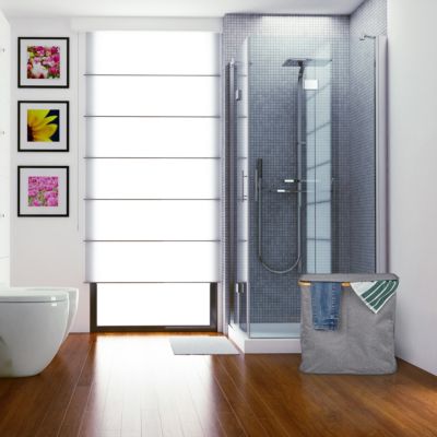 Doppel Wäschekorb mit Deckel grau, grau, relaxdays | yomonda