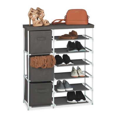 Schubladenschrank Stoff mit 3 Körben, weiß, relaxdays | yomonda