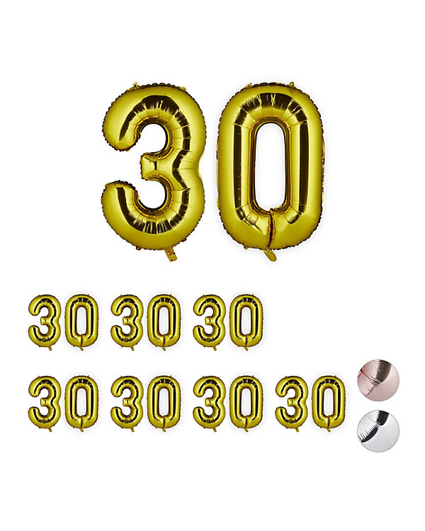 relaxdays 8 x XXL Folienballon Zahl 30 gold | 04052025320478 relaxdays 8 x XXL Folienballon Zahl 30 gold | 04052025320478