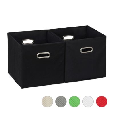 10x Schwarz Faltbox mit Deckel Box Regalbox Aufbewahrungsbox Stoffbox faltbar 