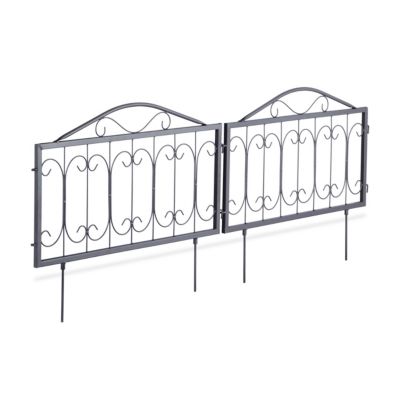 4 tlg. Beetzaun Set, Beetumrandung Metall, Steckzaun GOTH, Ornamente