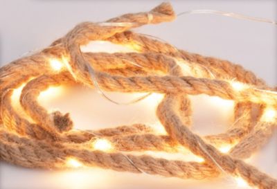 LED Deko-Seil mit 30 LED's, warmweiß, batteriebetrieben, Ø1xL300cm