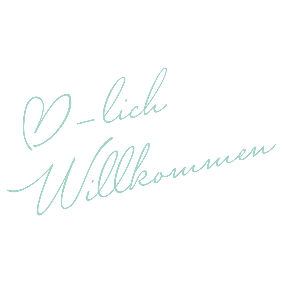 Wandtattoo Herzlich Willkommen mit Herzsymbol, grün Wandtattoo Herzlich Willkommen mit Herzsymbol, grün