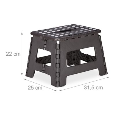 1 x Klapphocker Kunststoff Trittschemel Klapptritt dunkelgrau Badhocker