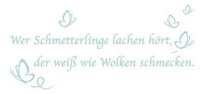 Wandtattoo Wer Schmetterlinge Lachen Hort Grun Dekodino Yomonda