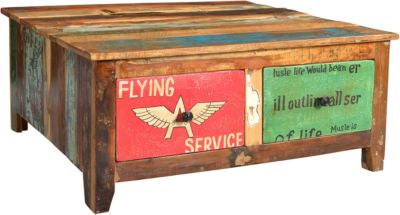 Couchtisch mit Schubladen, 90x90x40cm, braun, SIT | yomonda