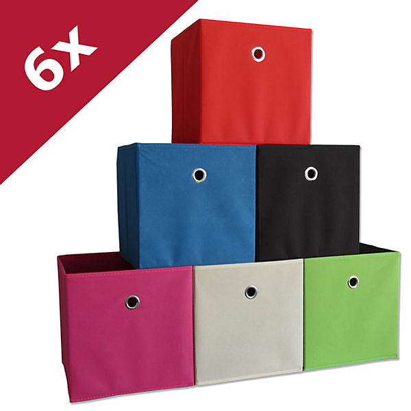 6er Set Faltbox Klappbox Sammelbox Stoffbox Regalbox Regalkorb Korb "Boxas"