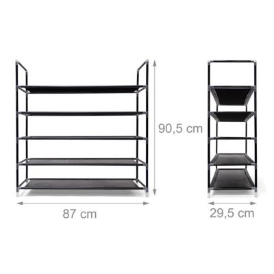 2x Schuhregal Stecksystem Schuhständer 5 Ablagen Schuhaufbewahrung