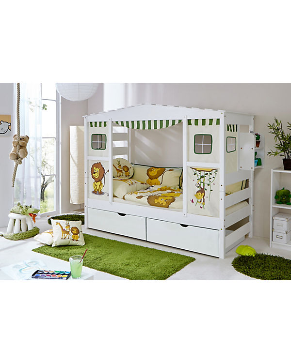 TICAA „Hausbett mit Bettkasten „“Safari““ Kiefer Weiß“ weiß Gr. 90 x 200 | 04251105930464 TICAA „Hausbett mit Bettkasten „“Safari““ Kiefer Weiß“ weiß Gr. 90 x 200 | 04251105930464