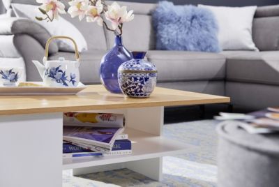 Couchtisch 90x60 cm Wohnzimmertisch Sofatisch mit Ablage Design Tisch