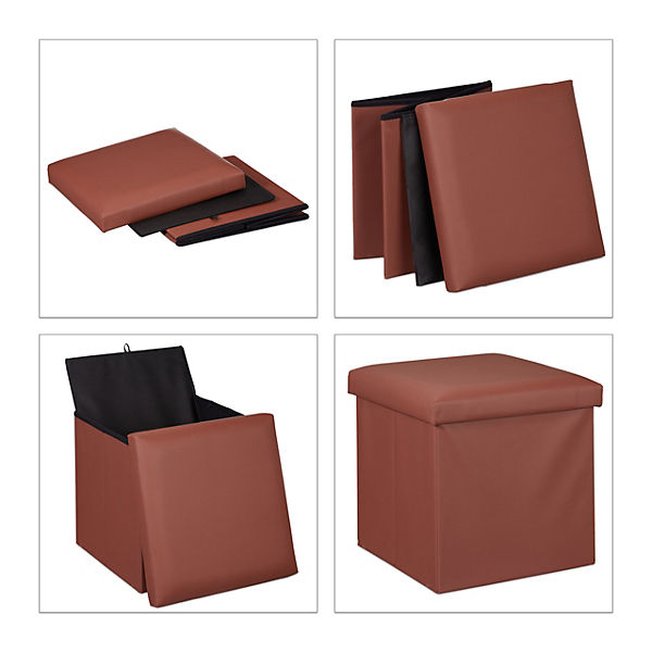 Hocker mit Stauraum, braun, relaxdays | yomonda