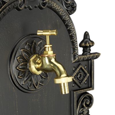 XL Wandbrunnen antik, schwarz, relaxdays | yomonda