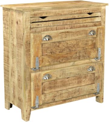 Mango-Massivholz Schuhschrank mit Schublade und 2 Klappfächer