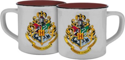 Tasse Keramik Hogwarts Wappen Emaille-Optik, 300 ml, rot, Harry Potter