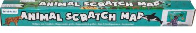 Weltkarte zum Freirubbeln "Tiere", 88x52cm 2