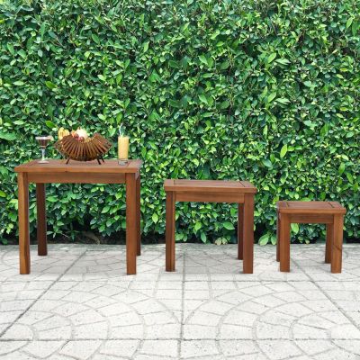 Beistelltisch im 3er Set, holzfarben, Outsunny | yomonda