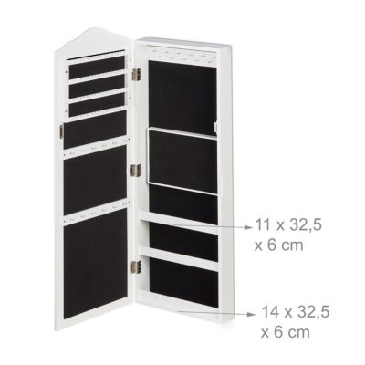 Schmuckschrank mit Spiegel, weiß, relaxdays | yomonda
