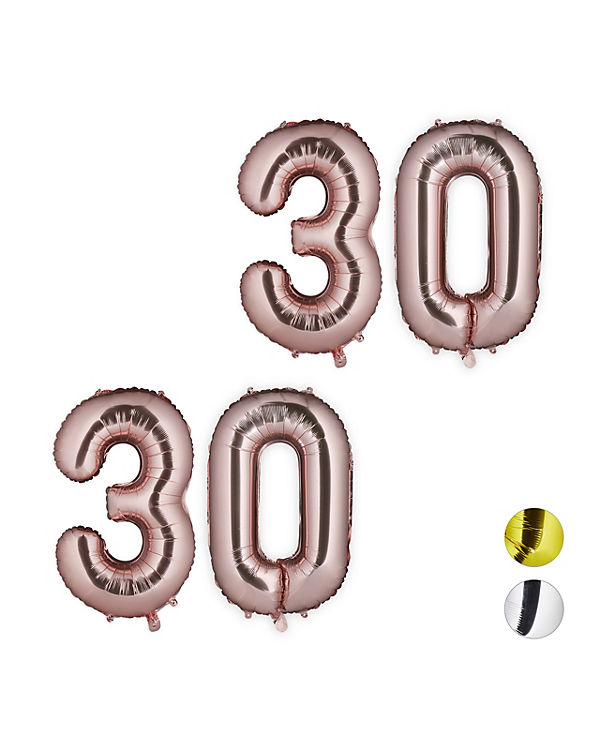 relaxdays 2 x XXL Folienballon Zahl 30 roségold rosa | 04052025319915 relaxdays 2 x XXL Folienballon Zahl 30 roségold rosa | 04052025319915