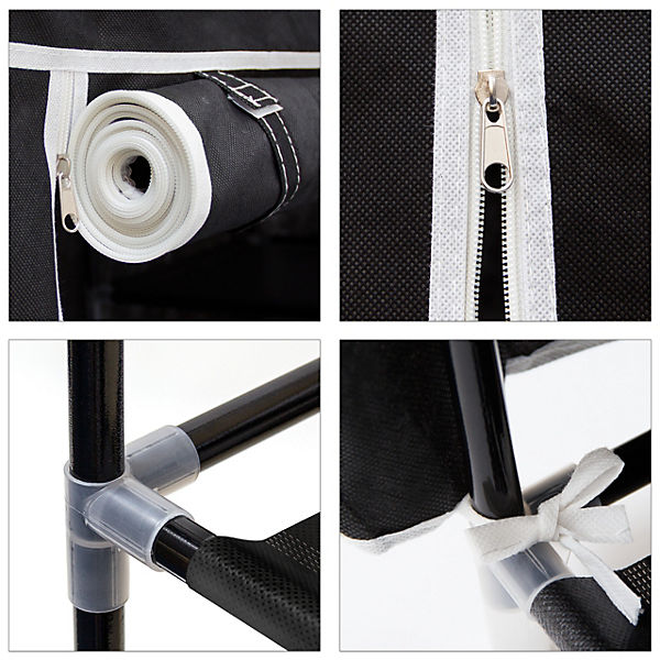 3 x Schuhschrank VALENTIN, Schuhregal hoch, Stoffschuhschrank faltbar